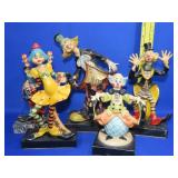 5 Vitnage Clown Figurines