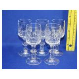 Set of 5 Crystal Cordial Glasses