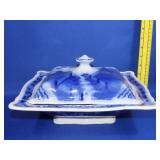 Flow Blue Covered Serving Dish