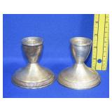 Pair of Weighted Sterling Candle Holders 363g