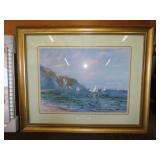 Framed Claude Monet "Falasies Et Voiliers" Print