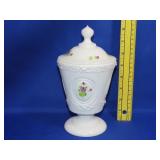 Fenton Violets In The Snow Candy Dish