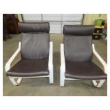 Pair of Ikea Poang Bentwood Arm Chairs