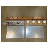 Wood Wall Hooks/Art & Galvanized Metal