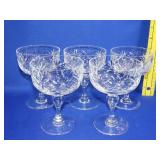 5 Crystal Cocktail Glasses