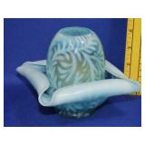 Fenton Blue Opalescent Fairy Lamp (2pc)