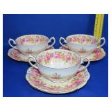 3 Royal Albert Serena Cups & Saucers