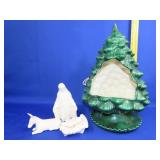 Ceramic Christmas Tree w/ Cut Out Nativity Pieces