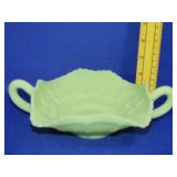 Fenton Satin Uranium Glass Butterfly Dish