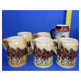6 Budweiser Beer Mugs