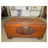 Hand Carved Camphor Blanket Chest