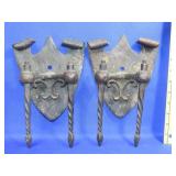 Pair Cast Iron Wall Scounces