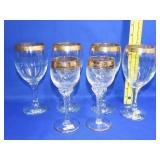 Gold Guilded Rim Wine Glasses