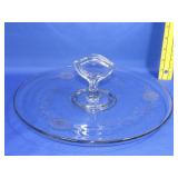 Floral Etched Serving Platter  11 1/2"
