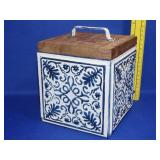 Metal Blue & White Canister