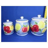 3 Piece Apple Cansiter Set