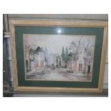 Olde College Town by Lucretia Restrepo Framed Prit