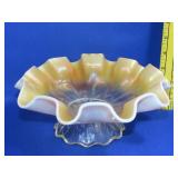 Dugan Peach Opalescent Carnival Glass Bowl