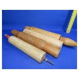 4 Wood Rolling Pins