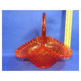 Fenton Amberina Hobnail Basket