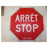 English & French STOP Sign 24x24