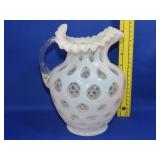 Fenton French Opalescent Coin Dot Pitcher