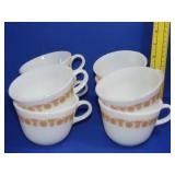 8 Pyrex Butterfly Gold Coffee Cups