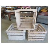 3 Wood Potato Boxes (16"x17"13)
