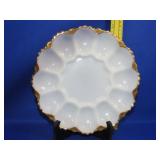Milk Glass Egg Plate