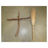 Wood Cross & Hand Broom