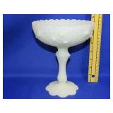Fenton Satin Uranium Glass Compote