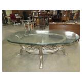 Oval Glass Top Coffee Table