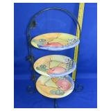 Metal Plate Rack w/ Plates