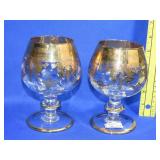 2 Arti Italica Crystal Brandy Sniffer Glasses