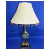 Brass & Marble Dolphin Table Lamp