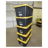 5 - 27 Gallon Tote w/ Lids