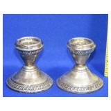 Pair of Weighted Sterling Candle Holders 307g