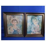 2 Framed Armando Gentlini Prints (14"x17")