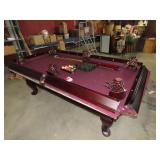 Nice 8ft Slate Top Cherry Finish Pool Table