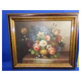 Framed Oil on Canvas Floral Arrangement