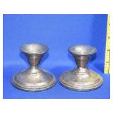 Pair of Weighted Sterling Candle Holders 376g