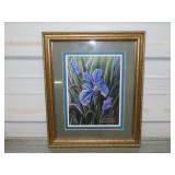 Sandra Eisler Blue Iris Signed Framed Print