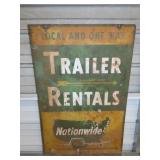 Metal Dbl Sided Nationwide Trailer Rental Sign