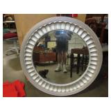 Round Silver Bevel Mirror