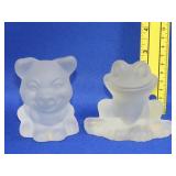 Goeble Frog & Pig Paperweights