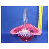 Fenton Cranberry Opalescent Basket