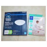 Handheld Shower Head and Flush Mount Light