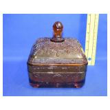 Amber Glass Honey Dish