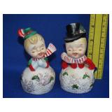 Pair of Vintage Christmas Salt & Peppers