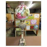 Early Handpainted Marble Piano Lamp